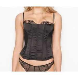 Victoria's Secret Size L Black Balconette Corset Bustier